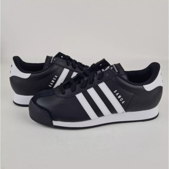 Adidas Originals SAMOA J G20687 Leather Shoes Black White - Picture 8 of 13